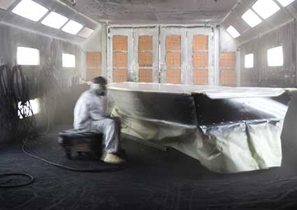 Twice-baked painted hull